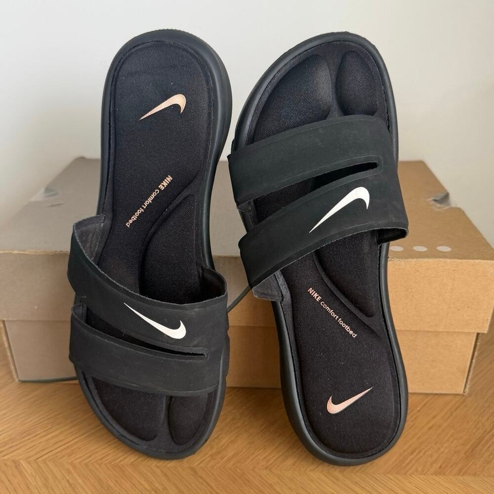 Nike Ultra Comfort Footbed Double Strap Women Slides Flop Flops- SZ 8